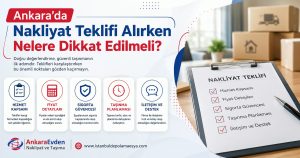 Ankara'da Nakliyat Teklifi Alırken Nelere Dikkat Edilmeli konusunda teklif değerlendirme sürecini gösteren görsel